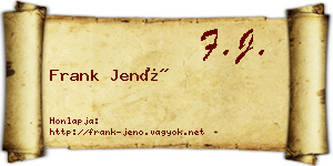 Frank Jenő névjegykártya