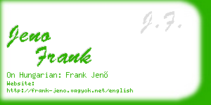 jeno frank business card