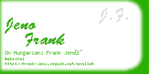 jeno frank business card
